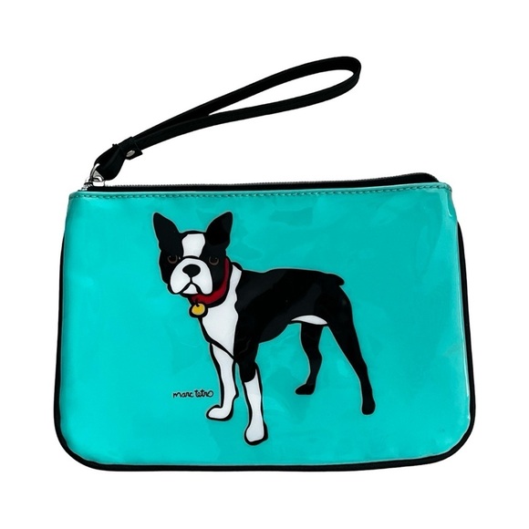 MARC TETRO Bulldog Green Wristlet Zippered Pouch - Picture 1 of 3